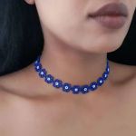 گردنبند منجوق دوزی طرح گل | JCHK-16366