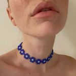 گردنبند منجوق دوزی طرح گل | JCHK-16366