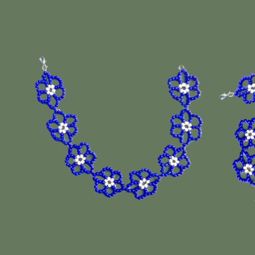 گردنبند منجوق دوزی طرح گل | JCHK-16366