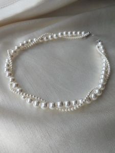 گردنبند مرواریدی دولاین 🤍 | JCHK-15888