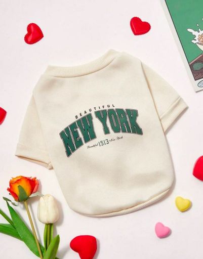 دورس سفید پت NEW YORK استایل اسپرت سگ و گربه همیشه‌مد | JCHK-16053