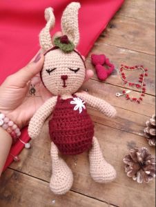 عروسک خرگوش بافته شده | JCHK-3091