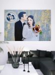 تابلو عروس و داماد برجسته سازی شده باسنگ و نگین اصل | JCHK-16391