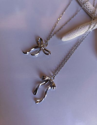 گردنبند و گوشواره پاپیون استیل | JCHK-16196