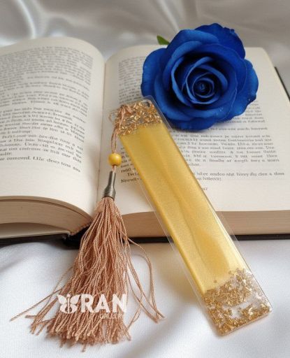 بوکمارک رزینی طرح ورق طلا | JCHK-16227