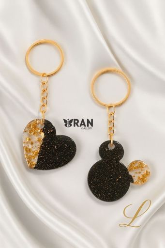 ست آویز رزینی طرح قلب و خرس🐻 | JCHK-16230