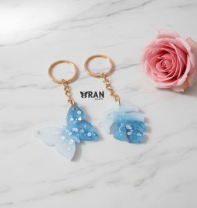 ست آویز رزینی طرح برگ و پروانه | JCHK-16232