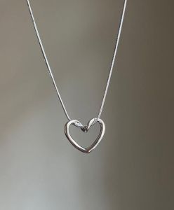گردنبند قلب‌ توخالی نقره ای | JCHK-16249