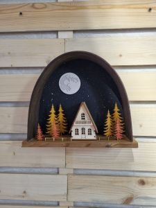 تابلو دکوراتیو چوبی طبیعت سوییسی | JCHK-16414