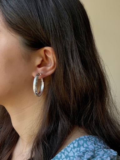 گوشواره حلقه ای نقره ای  | JCHK-16460