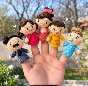 عروسک انگشتی دست‌بافت کودکانه سفارشی 🧶🧸 | JCHK-16628