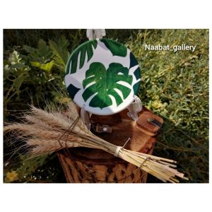 بشقاب دیوارکوب سفالی طرح برگ | JCHK-3416