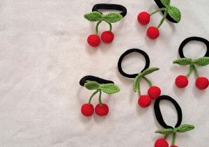 کش مو گیلاس بافتنی🍒🧶 | JCHK-16657