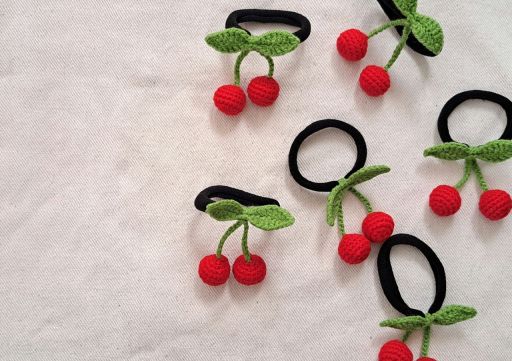کش مو گیلاس بافتنی🍒🧶 | JCHK-16657