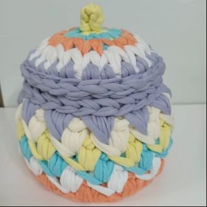 سبد درب دار تریکو چند رنگ | JCHK-4564