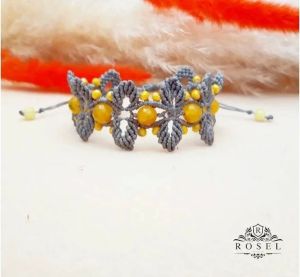 دستبند مکرومه طرح برگ | JCHK-5645