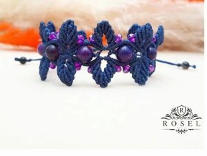 دستبند مکرومه طرح برگ | JCHK-5651