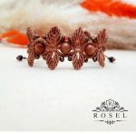 دستبند مکرومه طرح برگ | JCHK-5653