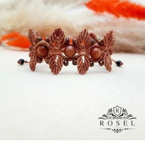 دستبند مکرومه طرح برگ | JCHK-5653