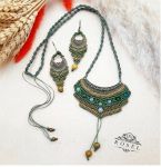 نیم ست گردنبند و گوشواره مکرومه رزلکرافت | JCHK-5657