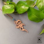 گردنبند چوبی دست ساز طرح هیچ | JCHK-4155