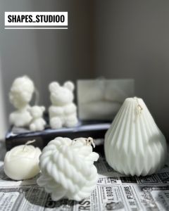 ظروف بتنی و شمع دکوراتیو