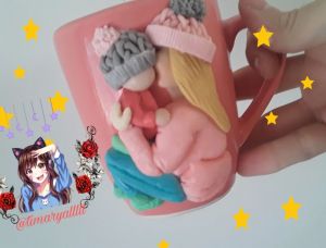 ماگ عروسکی خمیرچینی | JCHK-4592