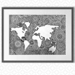 تابلو دکوراتیو نقشه جهان | JCHK-3837