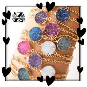 دستبند سنگ ژئود با زنجیر کارتیر | JCHK-2317