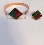 دستبند و انگشتر لوزی ابروبادی | JCHK-2471