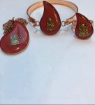 دستبند وانگشتر وگردنبند ترمه سه بعدی | JCHK-2486