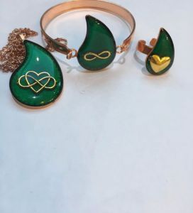 دستبند وانگشتر وگردنبند ترمه سه بعدی | JCHK-2486