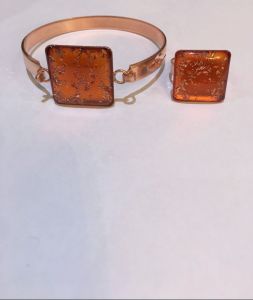 نیم ست مربع رنگی و خورده مس | JCHK-2503