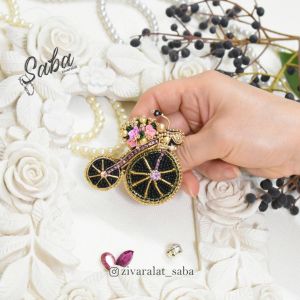 سنجاق سینه جواهردوزی دوچرخه | JCHK-3440