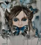 طراحی چهره دختر پروانه ای | JCHK-3359