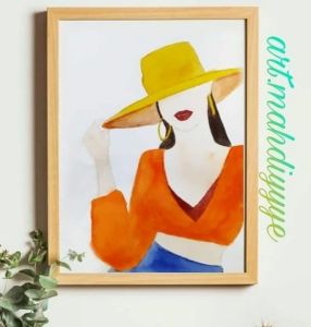 نقاشی مینیمال طرح دختر | JCHK-3379