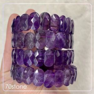 دستبند سنگ آمیتیست تراش رزکات | JCHK-6384