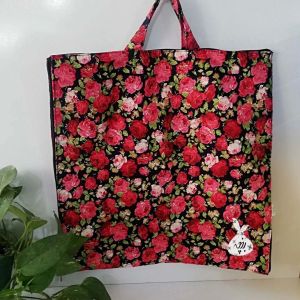 کیف خرید نان گلدار سورمه ای قرمز | JCHK-4398