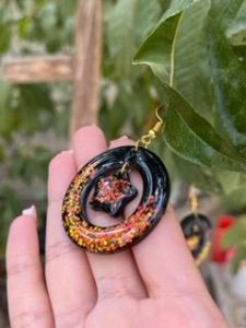 گوشواره رزینی پاییزی | JCHK-6474