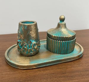 ست ظروف دکوراتیو با پتینه ایتالیایی | JCHK-6612