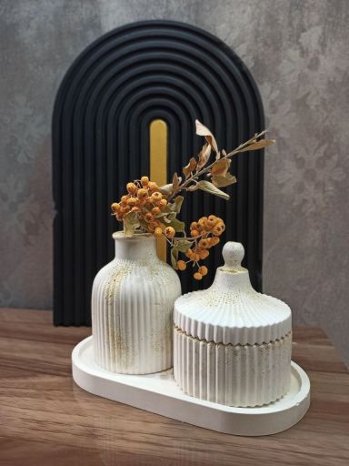 ست سینی و گلدان مراکشی و قندان | JCHK-6853